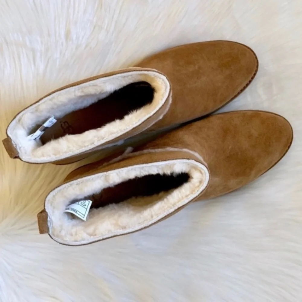 NEW!! UGG Kasen II Chestnut Pull on Heeled Ankle Booties - Picture 4 of 8